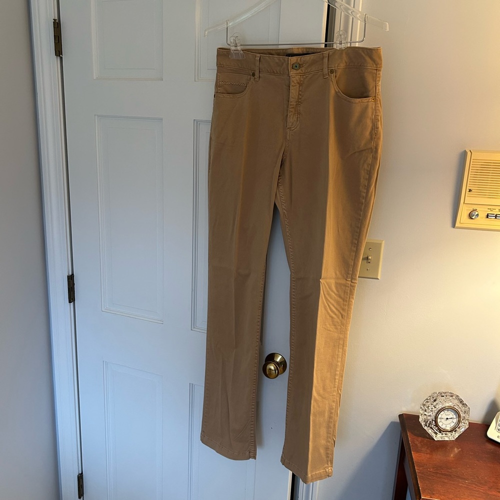 Christopher Blue straight leg tan jeans.  Size 12